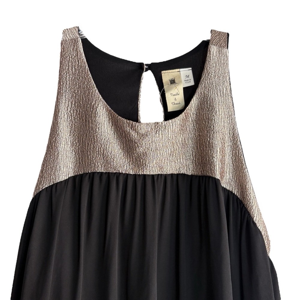 FRANCESCA’s NEEDLE & THREAD Formal Black/Gold Dress Size Medium — NWT - Picture 4 of 7